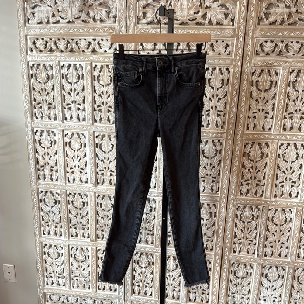 Free People Black Skinny Jeans Stretchy Denim